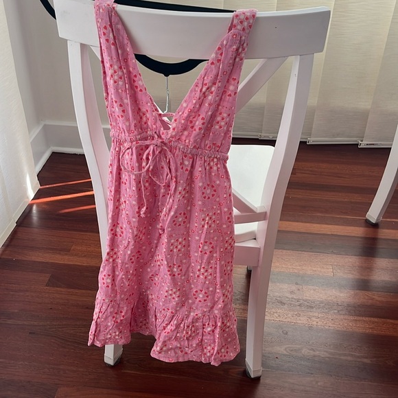 URBAN OUTFITTERS ❤️ pink heart strappy back sundress size medium - Picture 2 of 4